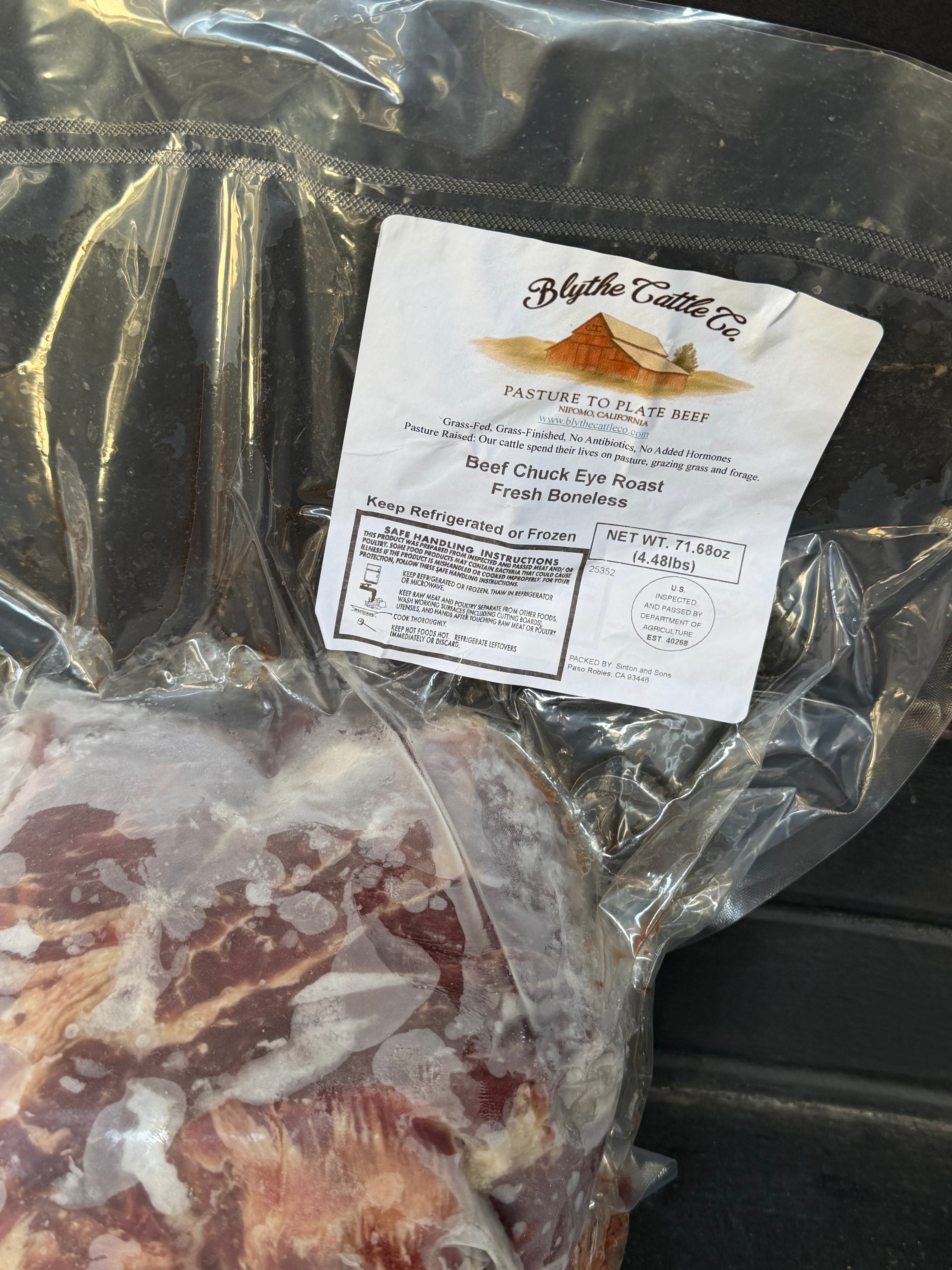 Grass-Finished Chuck Eye Roast (boneless)