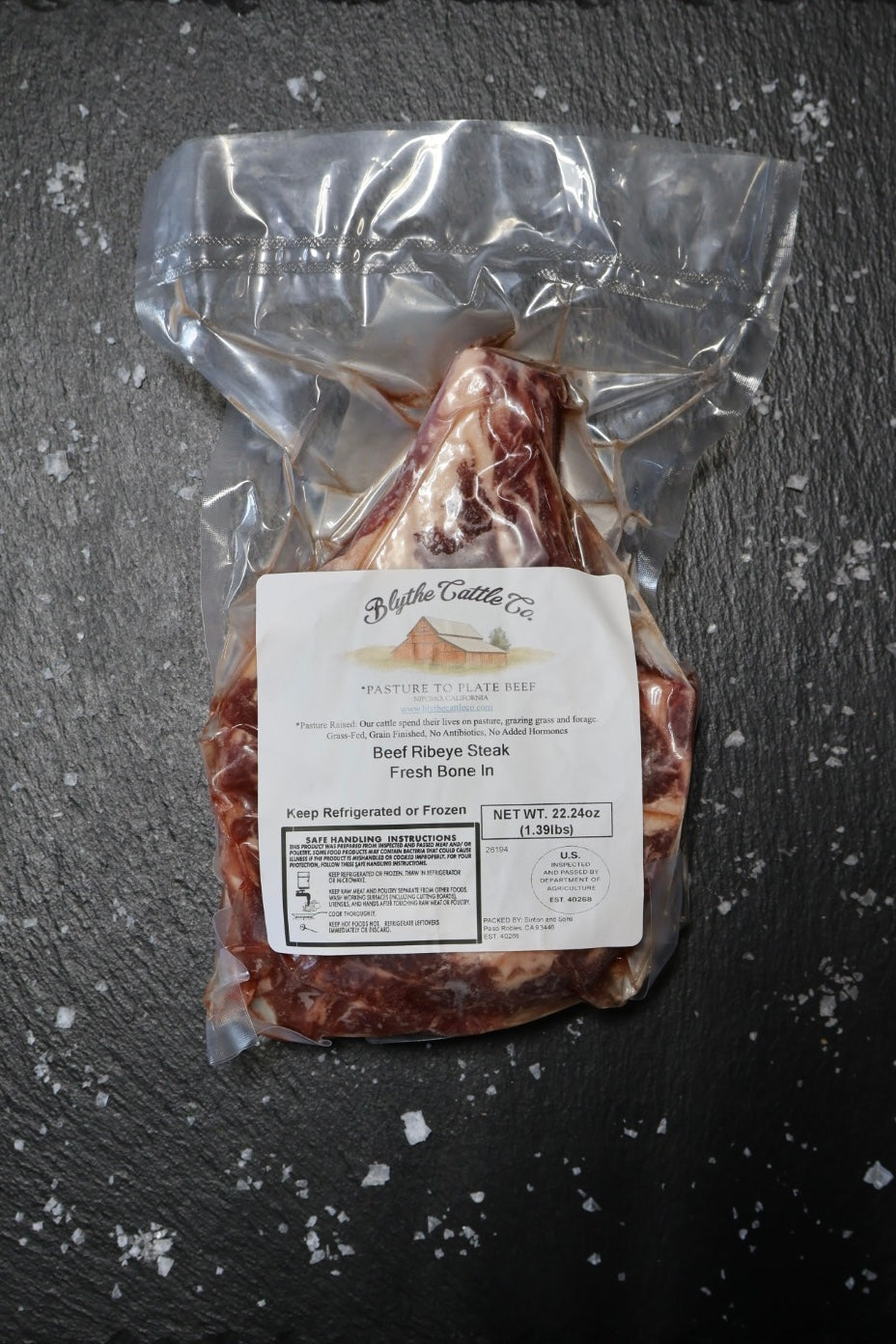 Grain-Finished Ribeye Steak (Bone-In)