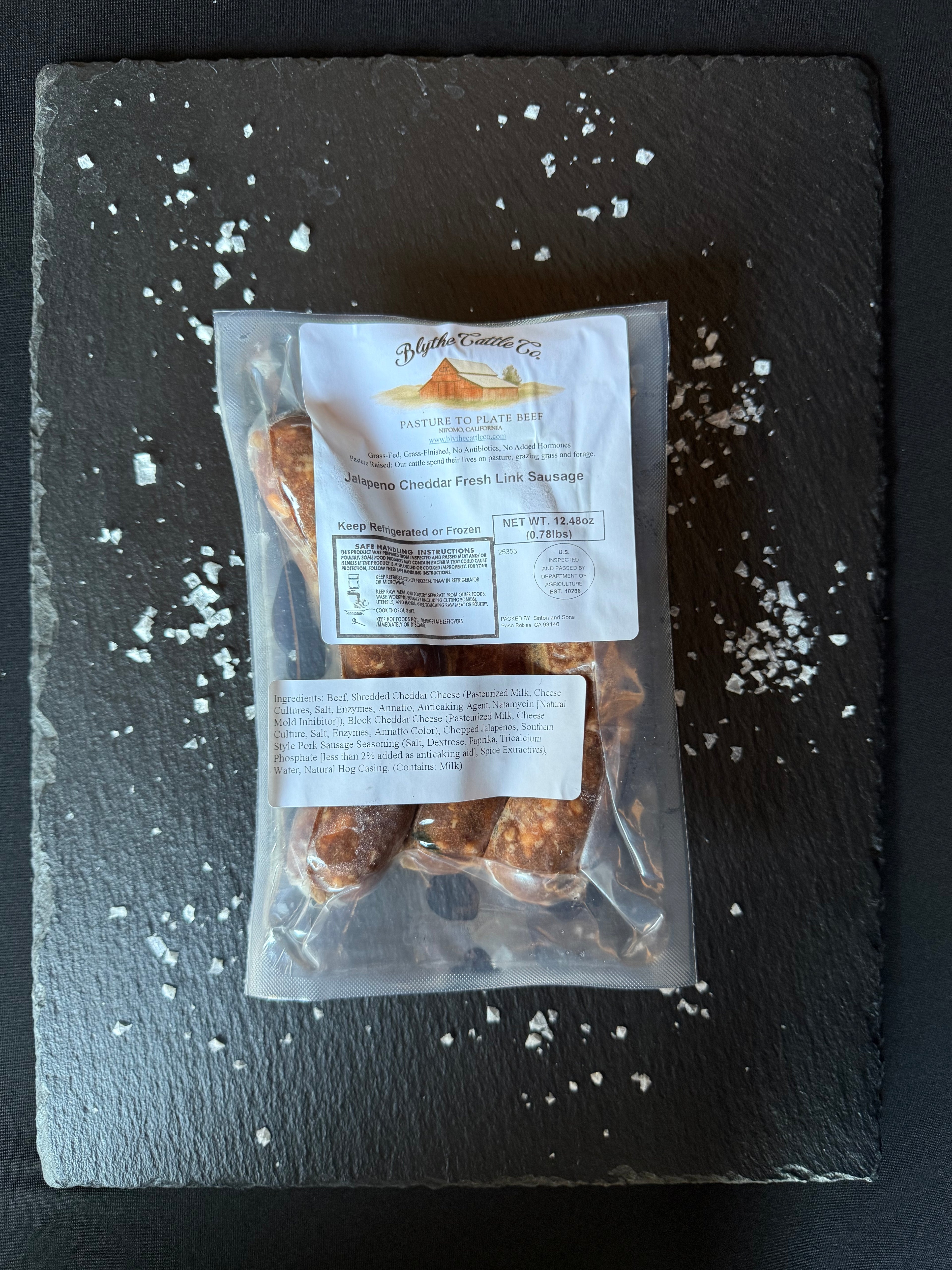 Grass-Finished Jalapeno Cheddar Beef Sausage